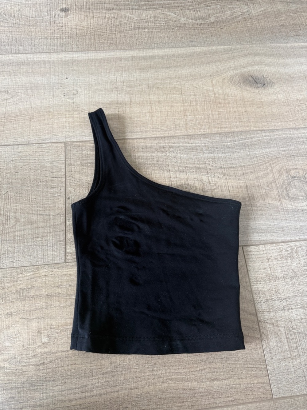 SPRWMNOne-Shoulder Black Tank Top